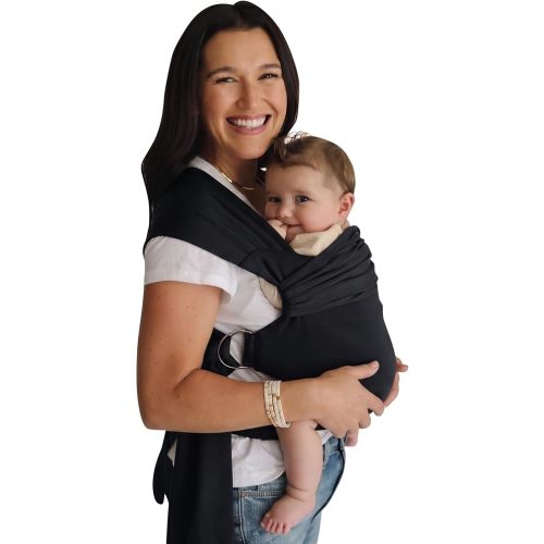 Lalabu The Simple Wrap Baby Wraps Carrier - Stylish Baby Sling Carrier for Newborns & Toddlers 13-28 lbs. Safety Tested, Easy-to-Use, Ergonomic, & Comfortable - Black