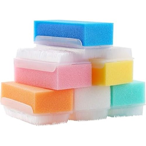 Baby Bath Time Sponge Brush- Body, Hair, and Scalp Cleaning - Gentle on Infant, Toddler Sensitive Skin - Great Sensory Feel(12 Pcs)