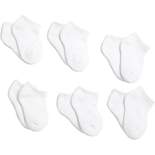 Jefferies Socks, Llc Unisex-baby Newborn Six-Pack Seamless Sport Half Cushion Low Cut Socks - White