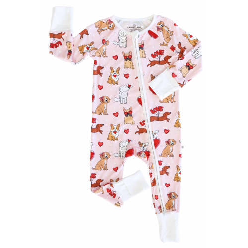 Pups & Kisses Convertible Zip Romper | Pink