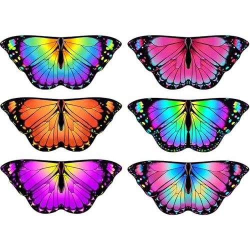 iROLEWIN Girls Butterfly-Wings for Toddler Kids Butterfly-Costume 6 Pack Fairy Wings as Christmas Gifts Birthday Party Favors