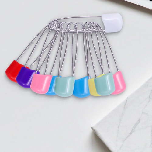 50 Pcs 1 Pcs Diaper Pins, 1.6"Stainless Steel Diaper Pins with Safe Locking Closures for Special Events, Crafts or Colorful Laundry Pins, Red