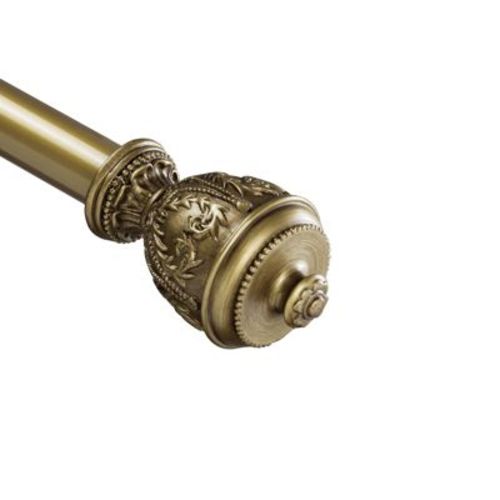Urbanest 1-inch Diameter Grecian Urn Adjustable Single Drapery Curtain Rod Renaissance Gold 28"-48”