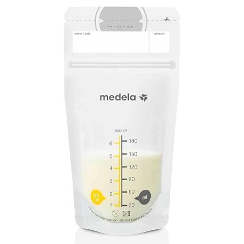 Medela Breastmilk Storage Bags, 50 Count, Ready to Use Breast Milk Storing Bags for Breastfeeding, Self Standing Bag, Space Saving Flat Profile