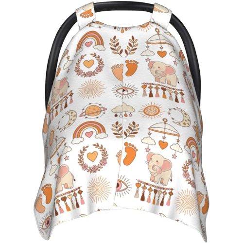 Boho Baby Car Seat Canopy Cover, Nursing Cover for Newborn, Boho Baby Stuff Stroller Cover for All Seasons