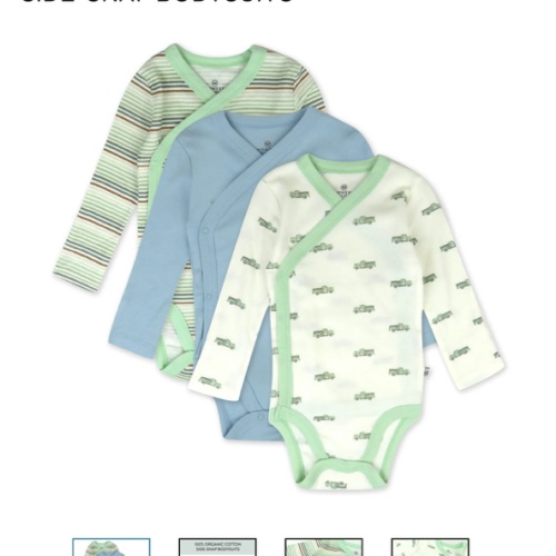 3-Pack Organic Cotton Long Sleeve Side-Snap Bodysuits | Honest Baby Clothing