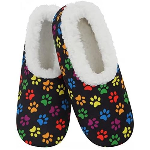 Snoozies Slipper Socks for Women Indoor, Cozy Sherpa-Lined Womens Slippers Non-Skid, Ladies Gifts