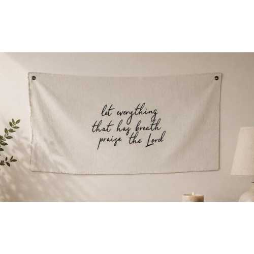 Praise The Lord Canvas Tapestry Wall Hanging Faith Based Christian Home Decor Psalms Worship Room Christian Gift Scripture Wall Art Gift