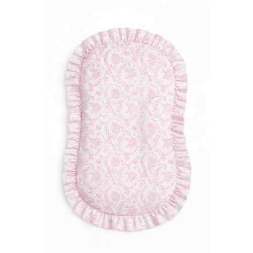 Pink Chinoiserie Ruffle Zipper Lounger Cover - Soft Louger Cover - Baby Lounger Cover 100% Cotton Fabric - Washable lounger cover