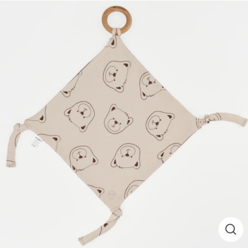 Woolino - Merino Wool, Organic Cotton Lovey w/ Removable Teething Ring