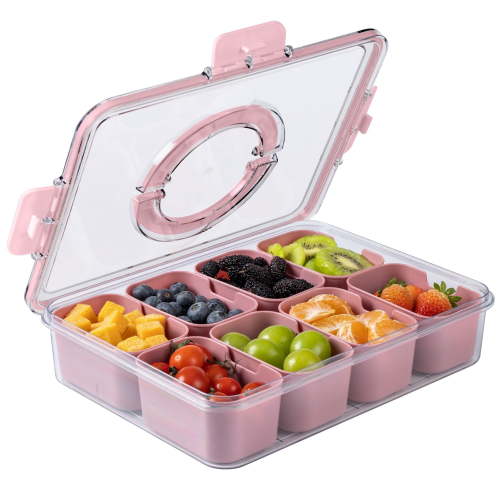COOK WITH COLOR Snackle Box for Kids Lunch Box and Snack Container, Pink