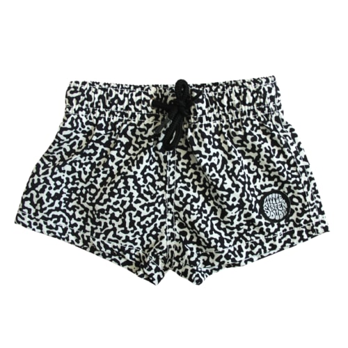Black and White Speckled Swim Trunks