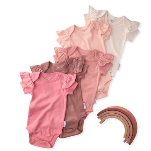 Butterblu RORY 5-Pack Short Sleeve Ruffle Bodysuits Sunset 0-3M