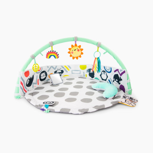Sassy 3 in 1 Sensory Milestone Gym - Gray & White, 32" X 32"