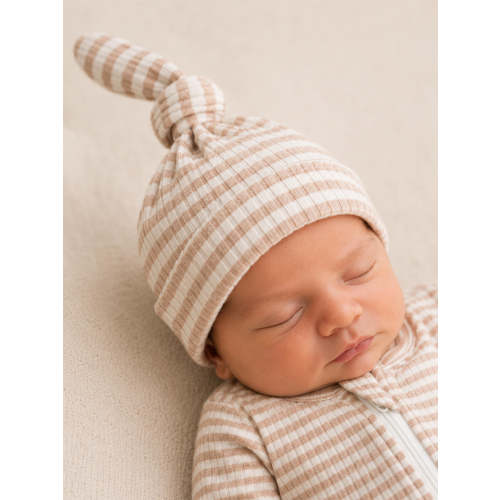 Tan Stripe / Ribbed Beanie – SpearmintLOVE