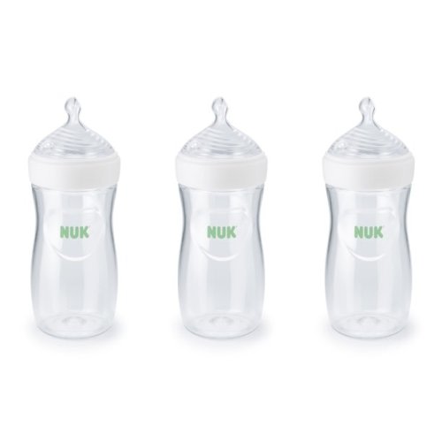 NUK Simply Natural with SafeTemp, 9 oz, 3 Pack, Clear