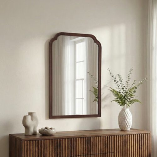 Winston Porter Ancalin Solid Wood Arched Wall Mirror & Reviews | Wayfair