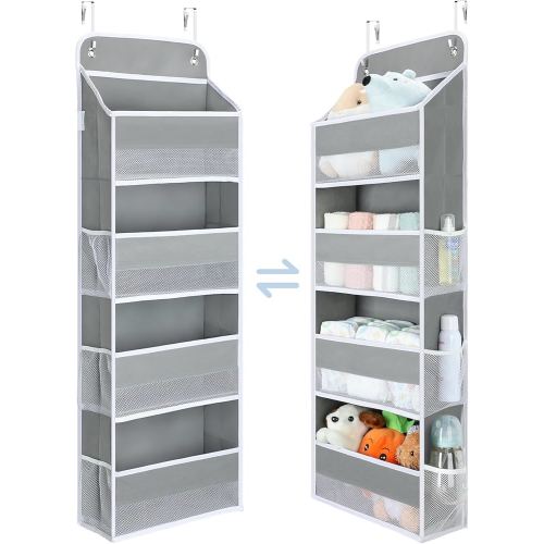 Yecaye 1 Pack Over the Door Organizer, 35.2lbs Load Toy Stuffed Animal Storage, Swing-proof Hanging Bathroom Organizers and Storage for Nursery Newborn Baby Essential Stuff Dorm Room Essentials