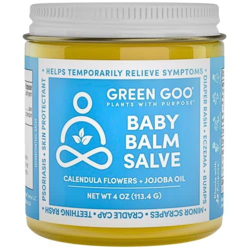 Green Goo Baby Balm, Organic Gentle Moisturizing & Soothing Baby Lotion, Helps Relieve Skin Irritations, 4 Oz Jar | Organic, Gentle Moisturizing & Soothing Baby Lotion, Baby Essentials Skin Care and Diaper Rash Cream