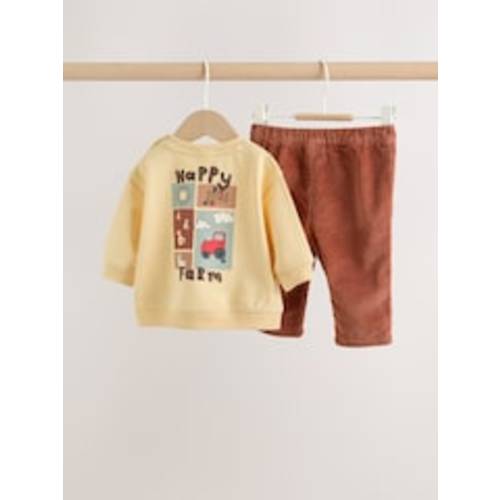 Buy Yellow Farm Sweatshirt and Cord Trousers Baby Set 2 Piece (0mths-2yrs) from Next Canada