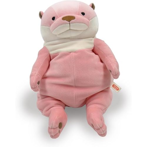 Shinada Global Adorable Mochi Sea Otter Stuffed Animal, Ultrasoft Plush, 11.8in (Pink Otter)