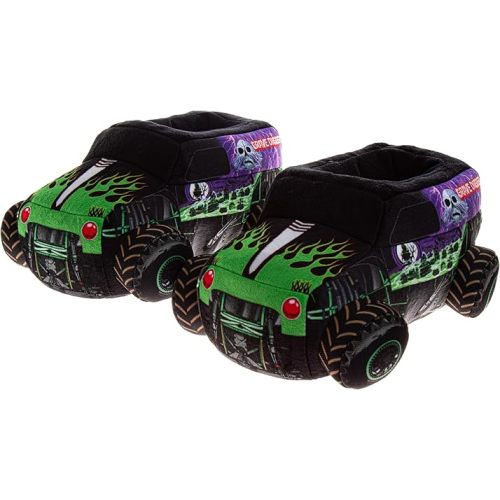 Josmo Monster Jam Slipper 3D Monster Truck Plush Slippers for Boys Warm Slip-On House Shoes Grave Digger Megalodon El Toro Loco Size: 5-10 Toddler 11-13 Little Kid