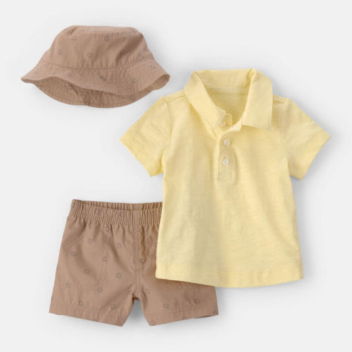 Baby Boy 2-Piece Top & Short Set - Yellow | Carter’s Oshkosh Canada