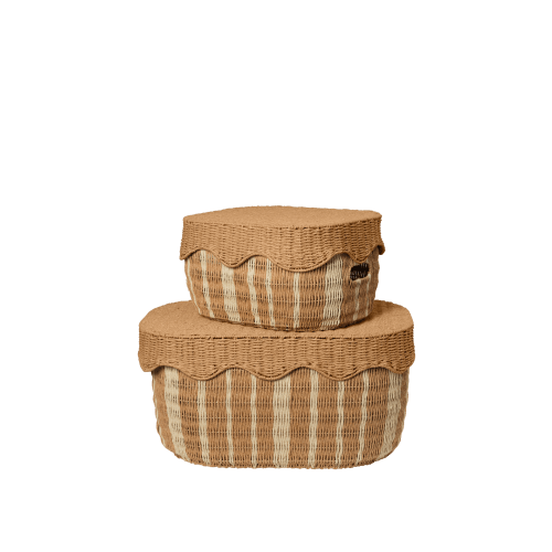 Rivan Storage Baskets - Set of 2 - Natural/Off-White