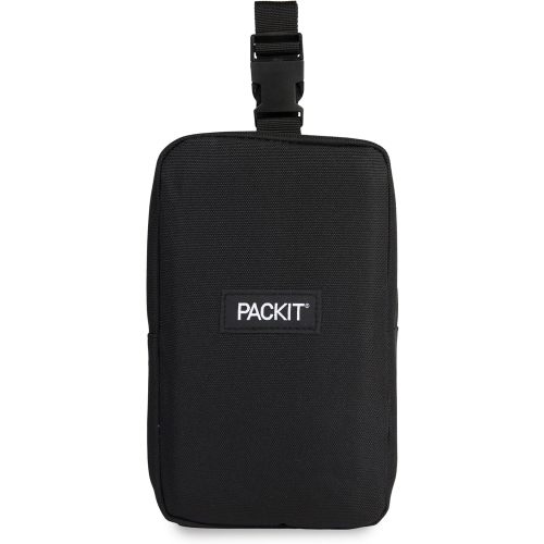 PackIt Freezable Upright Snack Box, Black, Built with EcoFreeze Technology, Fully Freezable, Collapsible, Reusable, With Top Buckle Handle and Top Load Design, For Perishable Snacks On the Go