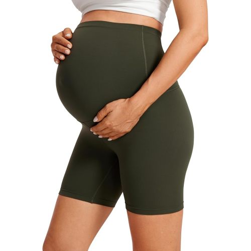 CRZ YOGA Butterluxe Maternity Biker Shorts 6" - Over The Belly Pregnancy Yoga Workout Womens Activewear Buttery Soft