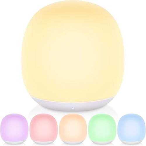 Night Light for Kids, Night Light for Baby Nursery, Color Changing&Dimmable Touch Control Egg Lamp Portable, Toddler Nightlight Silicone Lamp with Timer for Bedside, Camping, Easter (Green)