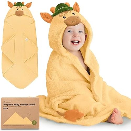 KeaBabies Organic Baby Towel with Hood for Girls, Boys - Soft, Absorbent, 100% Cotton Hooded Baby Towels for Newborns, Infants, Large Hooded Bath Towels for Babies, Kids, Toddler 1-3 (Gigi)