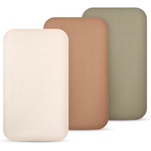 lulumoon Muslin Bassinet Sheets 3Pack: Fitted Most Bedside Sleeper Mattress | Soft Cotton Bassinet Mattress Sheets for Baby - 33x21" Flexible Fit for Baby Delight Dream on Me and Other Rectangle pads