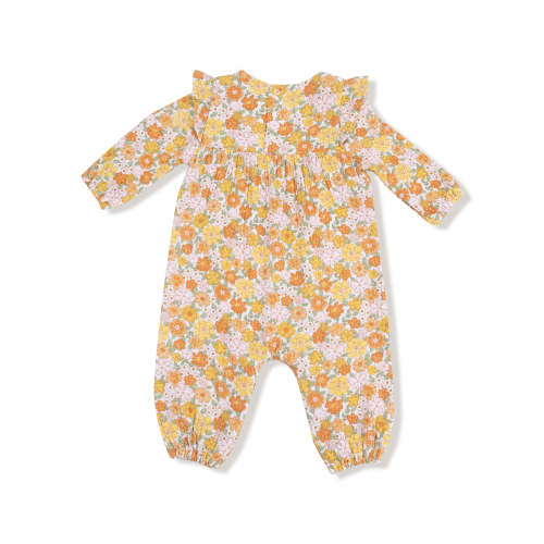 Ruffle Sleeve Romper, Sweet Amber Floral