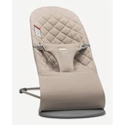 BabyBjörn Bouncer Bliss, Sand Gray, Woven, Classic Quilt | 2-in-1 Adjustable Baby Bouncer Seat and Toddler Chair, Newborn to Toddler (8-29 lbs), 4 Positions, Lightweight & Portable