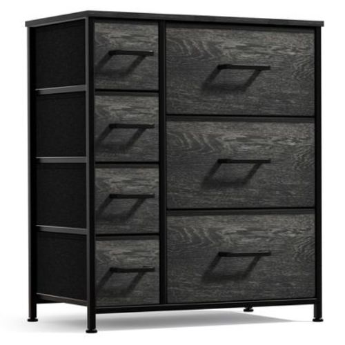 Sorbus Dresser with 7 Drawers - Storage Chest Organizer with Steel Frame, Wood Top, Handles, Fabric Bins