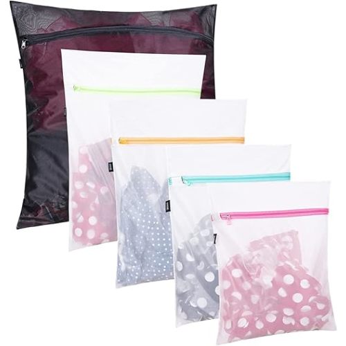 BAGAIL Laundry Bags Mesh Wash Bag for Intimates Lingerie and Delicates, 5Pcs (1XL,2L,2M)