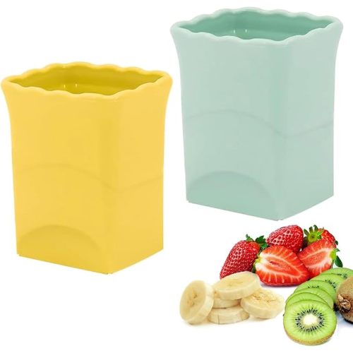 2Pcs Strawberry Slicer Cup:Fruit Slicer Cup for Strawberry Egg Banana Mushroom Cucumber Kiwi and Veggie Salad Speed Cutter the Kitchen Portable Slicing Tool (2pcs)