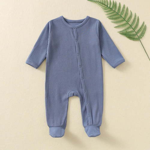 Timegard Toddler Baby Clothes Infant Boy Girl Button up Comfy Footed Onesie Fall Pjs Sleep Play Outfits