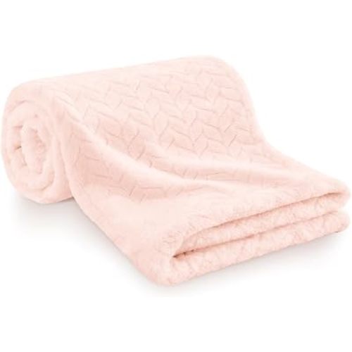 KeaBabies Soft Fleece Baby Blanket for Girls, Boys (1pk Serene, Blush)