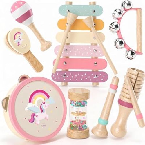 Lehoo Castle Unicorn Baby Musical Instruments Set for Toddler Girls 18M+
