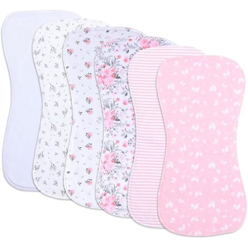 6 Pack Cotton Baby Burp Cloths Extra Absorbent Soft
