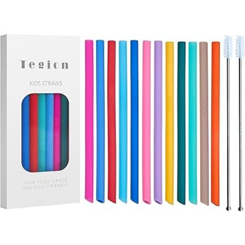 Mini Short Pinch Test Passed 5.5" Replacement Reusable Toddlers& Kids&Baby Silicone Small Straws for The First Years Take & Toss Spill Proof Straw Cup-Safe Fun for Baby Teething Chewing