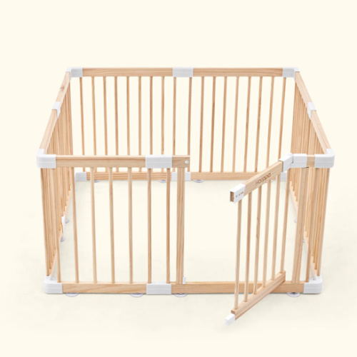 HARPPA Grovi Wooden Baby Gate Playpen | Non-Toxic Foldable DIY Adjustable Play Yard for Infants & Toddlers – Natural Finish Baby Fence for Small & Large Spaces