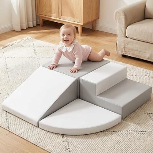 little dove PU Leather 4-Piece Foam Climbing Blocks for Toddlers 1-3