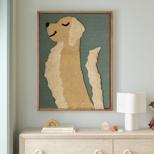 West Elm x PBK Puppy Woven Framed Art