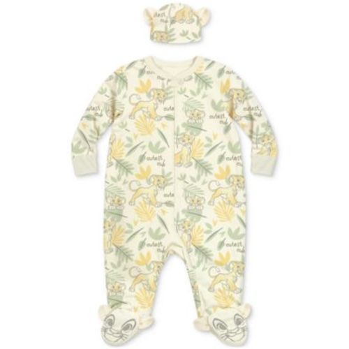 Baby Boys The Lion King Footed Coverall & Hat, 2 Piece Set
