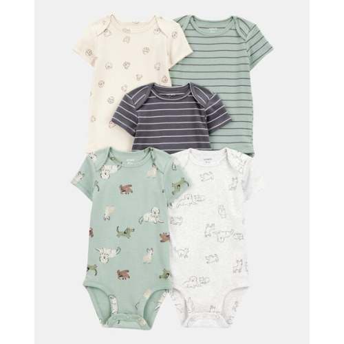 Baby Boy 5-Pack Dog Short-Sleeve Cotton Bodysuits | Carter's