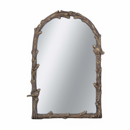 NFusion Vox Arched Wall Mirror with Botanical & Bird Motifs | Wayfair