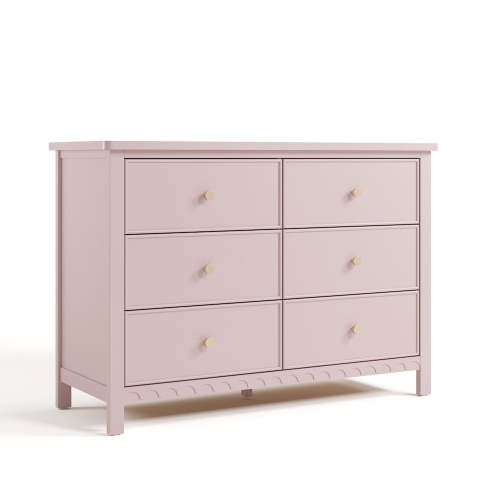 Graco Sasha 6 Drawer Nursery Double Dresser, Blush